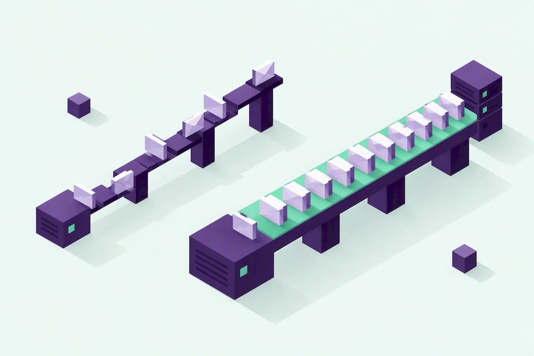 Abstract email sending infrastructure title card