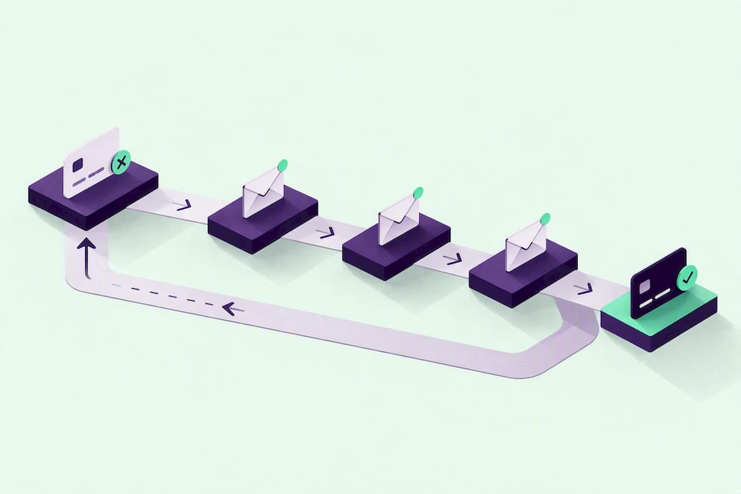 Isometric payment recovery workflow title card
