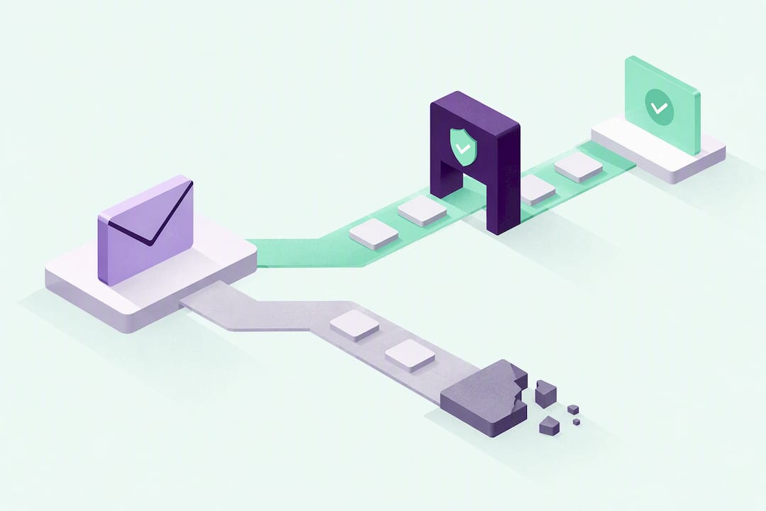 Isometric illustration of secure verification paths