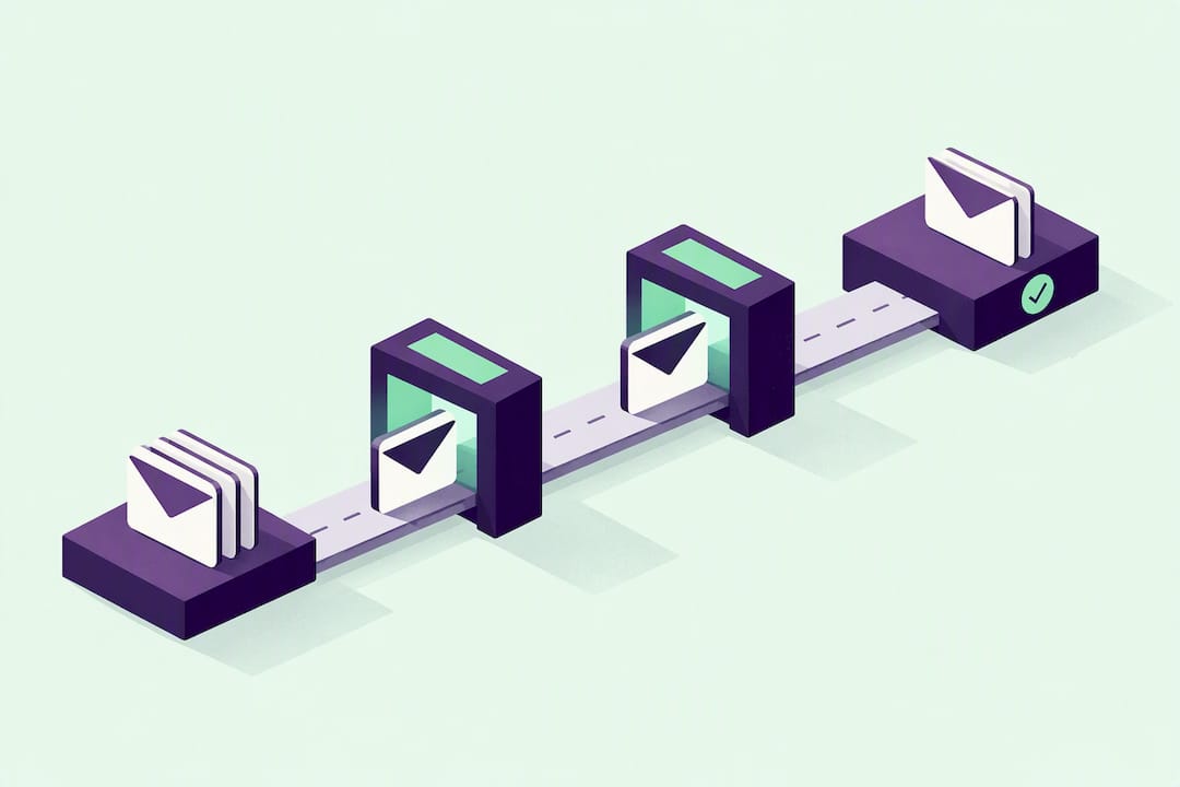 Isometric order confirmation checkpoint illustration