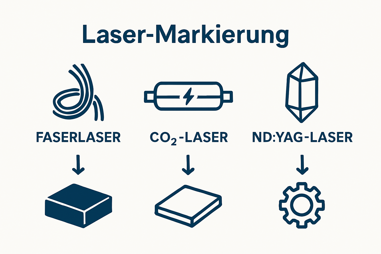 Infografik zeigt drei Lasertypen im Vergleich