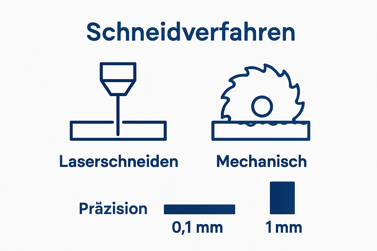 Infografik: Laserschneiden vs. mechanisches Schneiden
