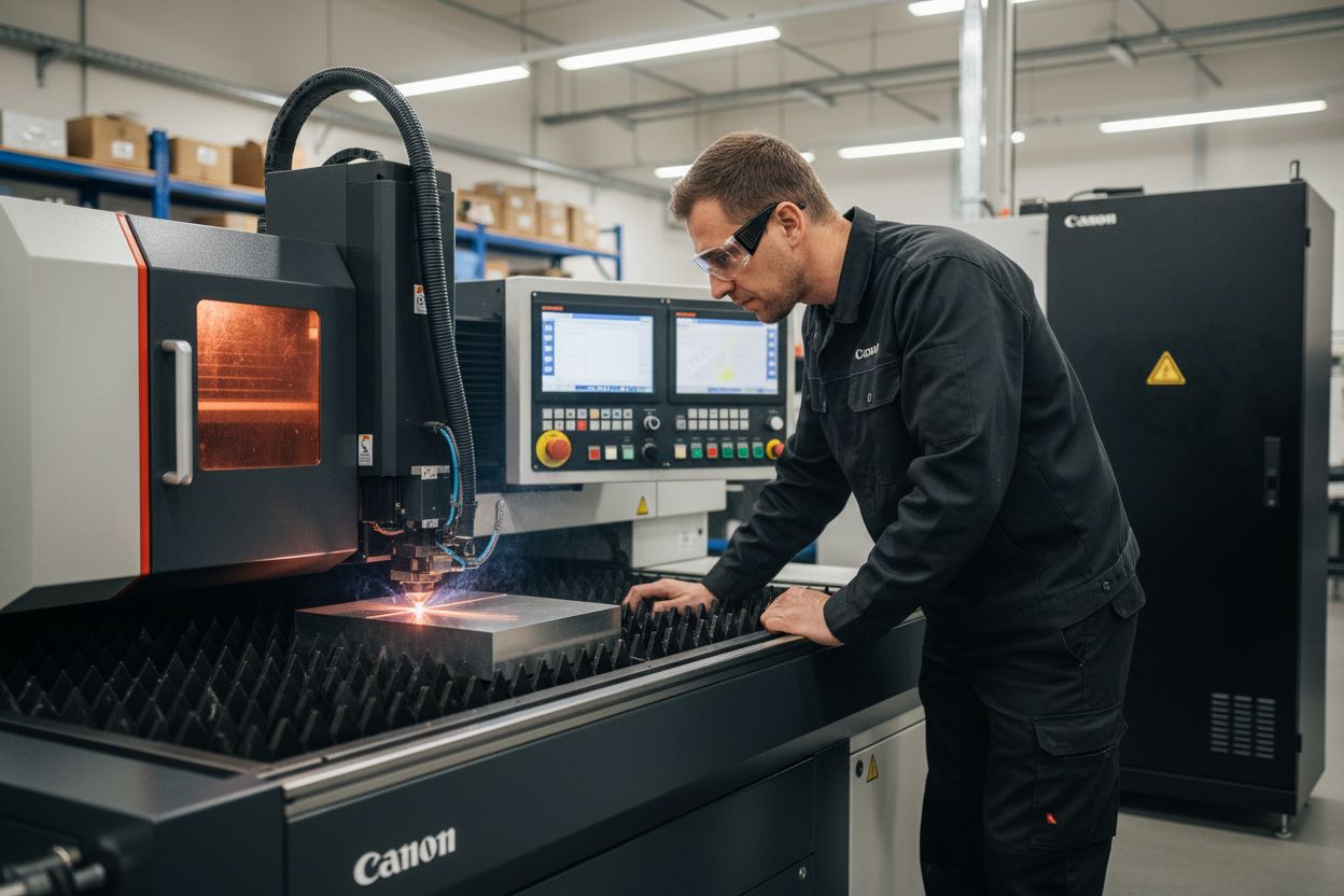 Lasermaschine Bediener Präzision