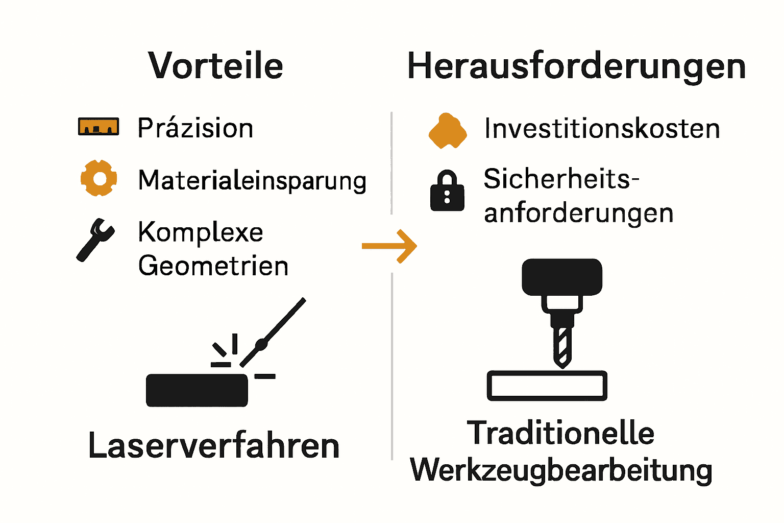 Vergleich Lasertechnologie und traditionelle Methoden im Formenbau