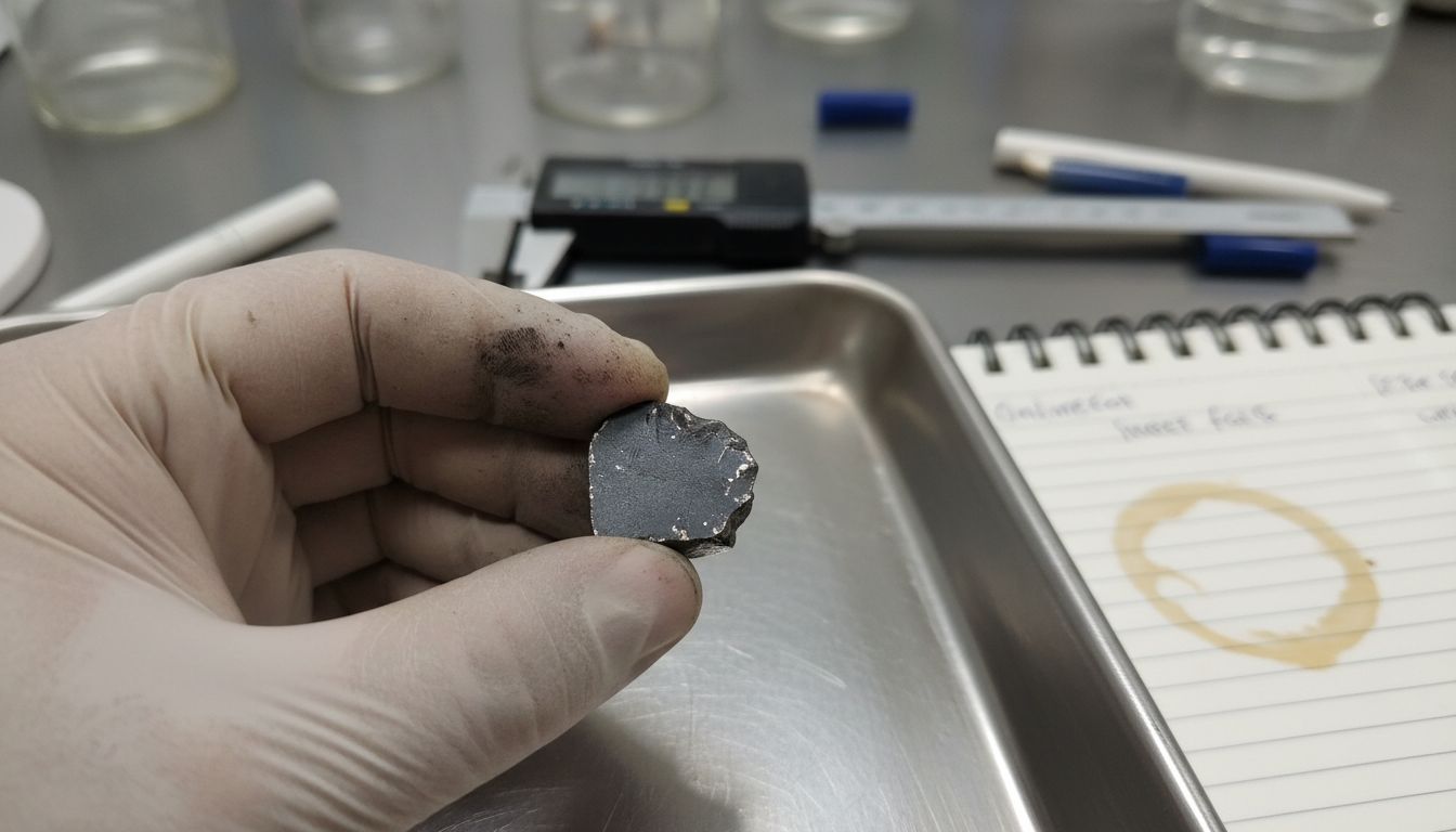 Close-up nanocomposite sample in research lab