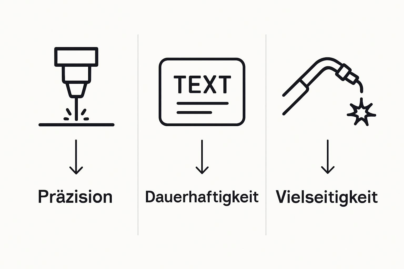 Grafik: Ein Überblick über verschiedene Laseranwendungen und ihre Vorteile im direkten Vergleich