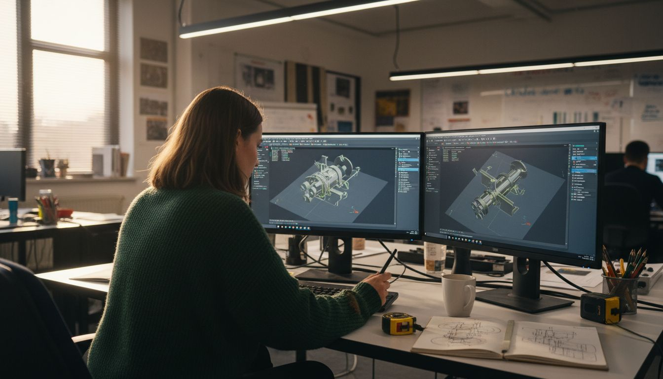 Ein Ingenieur erstellt ein 3D-Modell als Grundlage für den Lasereinsatz.