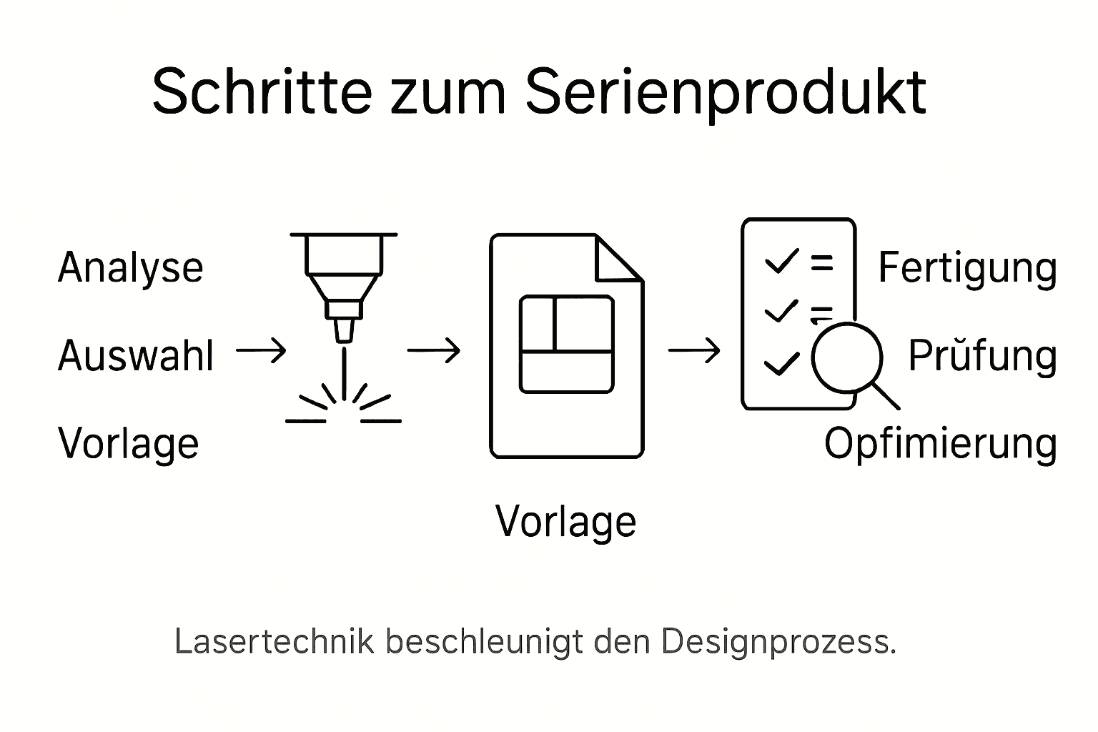 Infografik: So entsteht ein Produktdesign mit Laser – Schritt für Schritt erklärt
