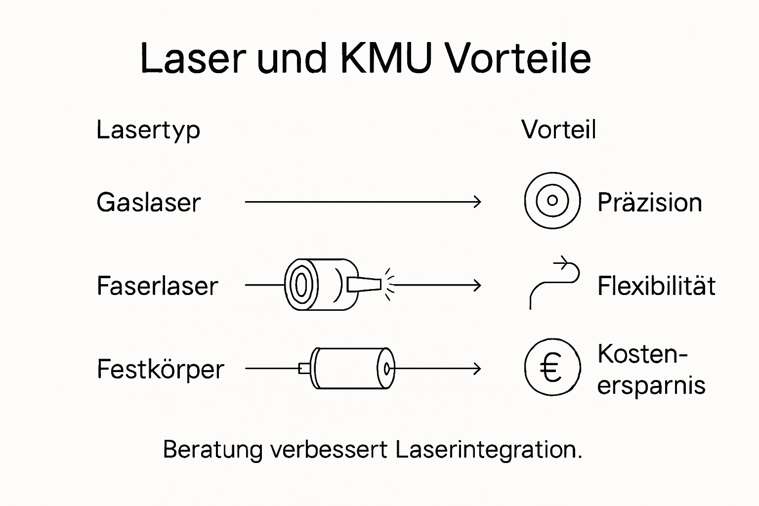 Infografik: Lasertypen und ihre Vorteile für kleine und mittelständische Unternehmen