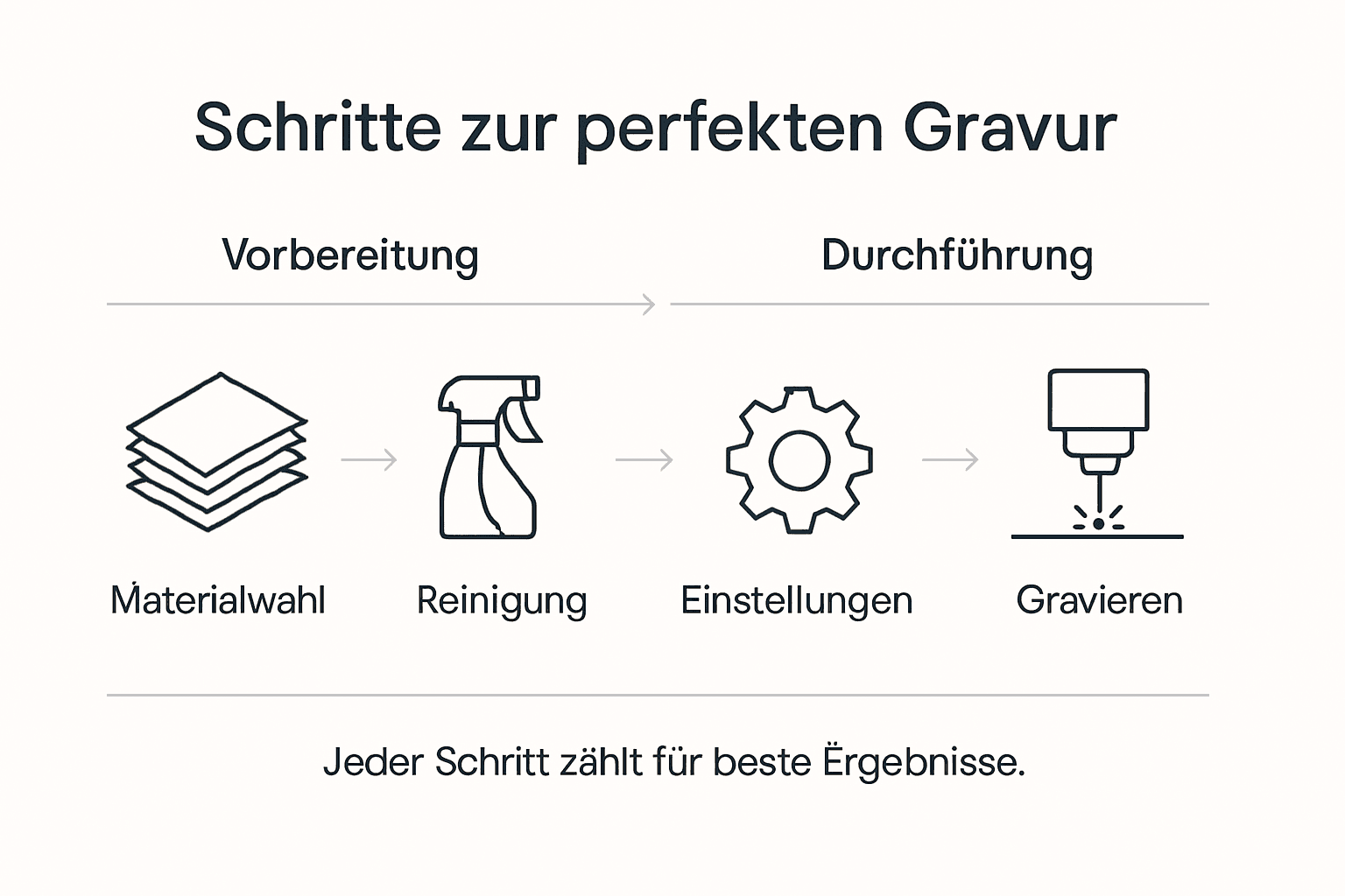 Übersichtsgrafik: Die einzelnen Arbeitsschritte beim Lasergravieren