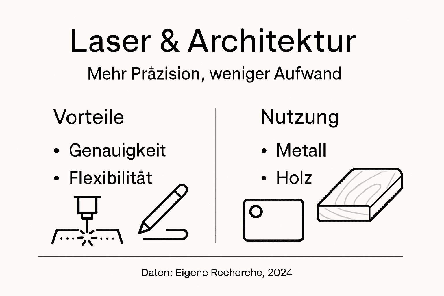 Infografik: Wie Lasertechnologie die Architektur bereichert – Vorteile und Einsatzmöglichkeiten im Überblick