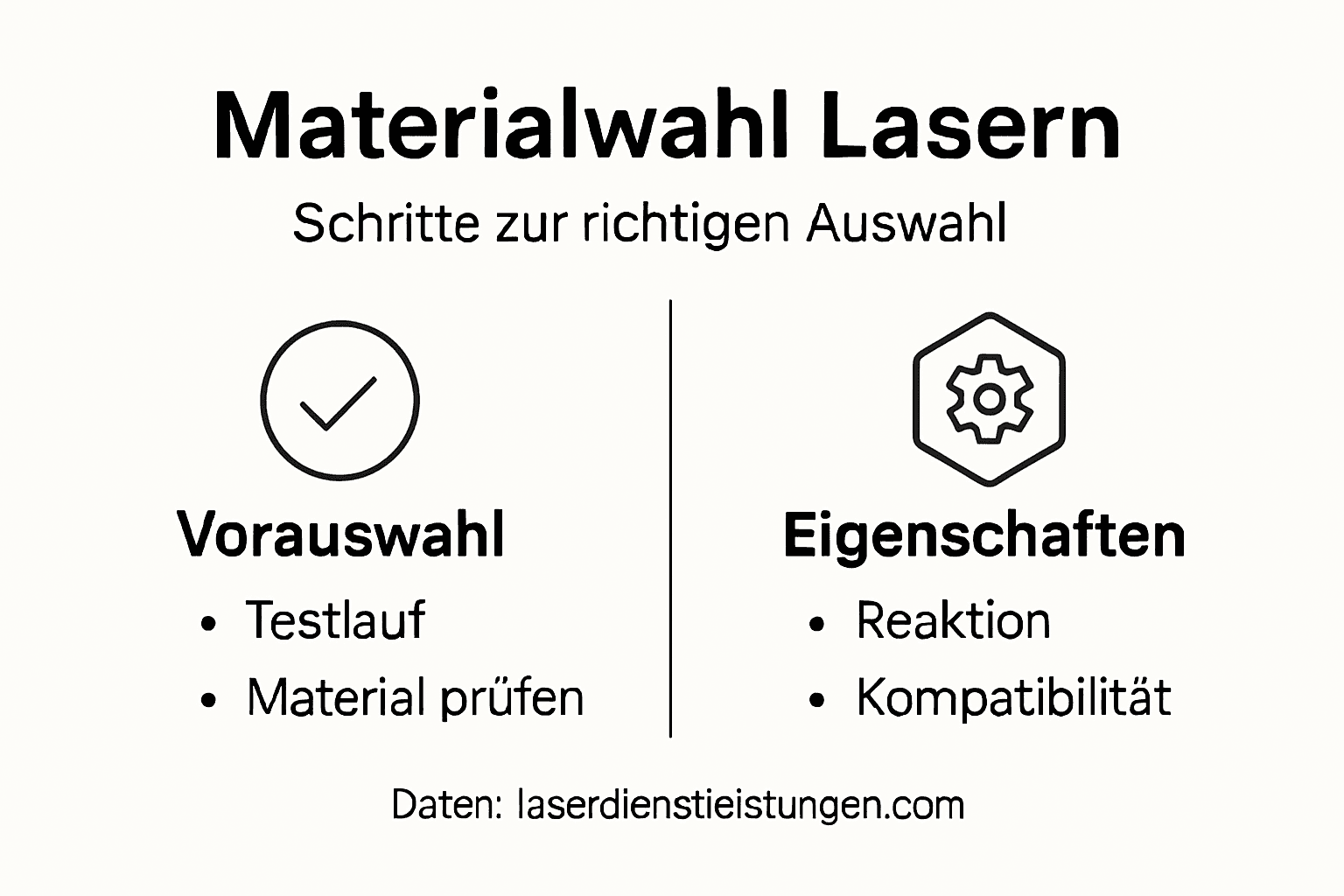 Infografik: So wählen Sie das richtige Material zum Laserschneiden – Schritt für Schritt erklärt