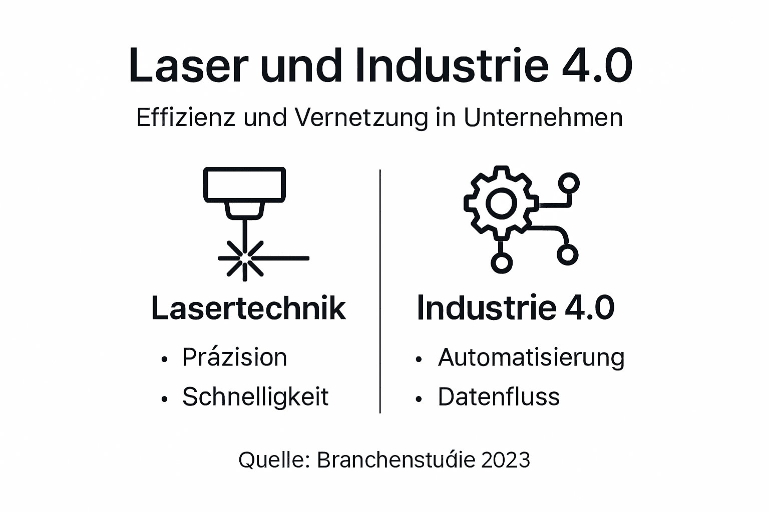 Übersichtsgrafik: Laser-Technologien und Industrie 4.0 – zentrale Schwerpunkte im Überblick