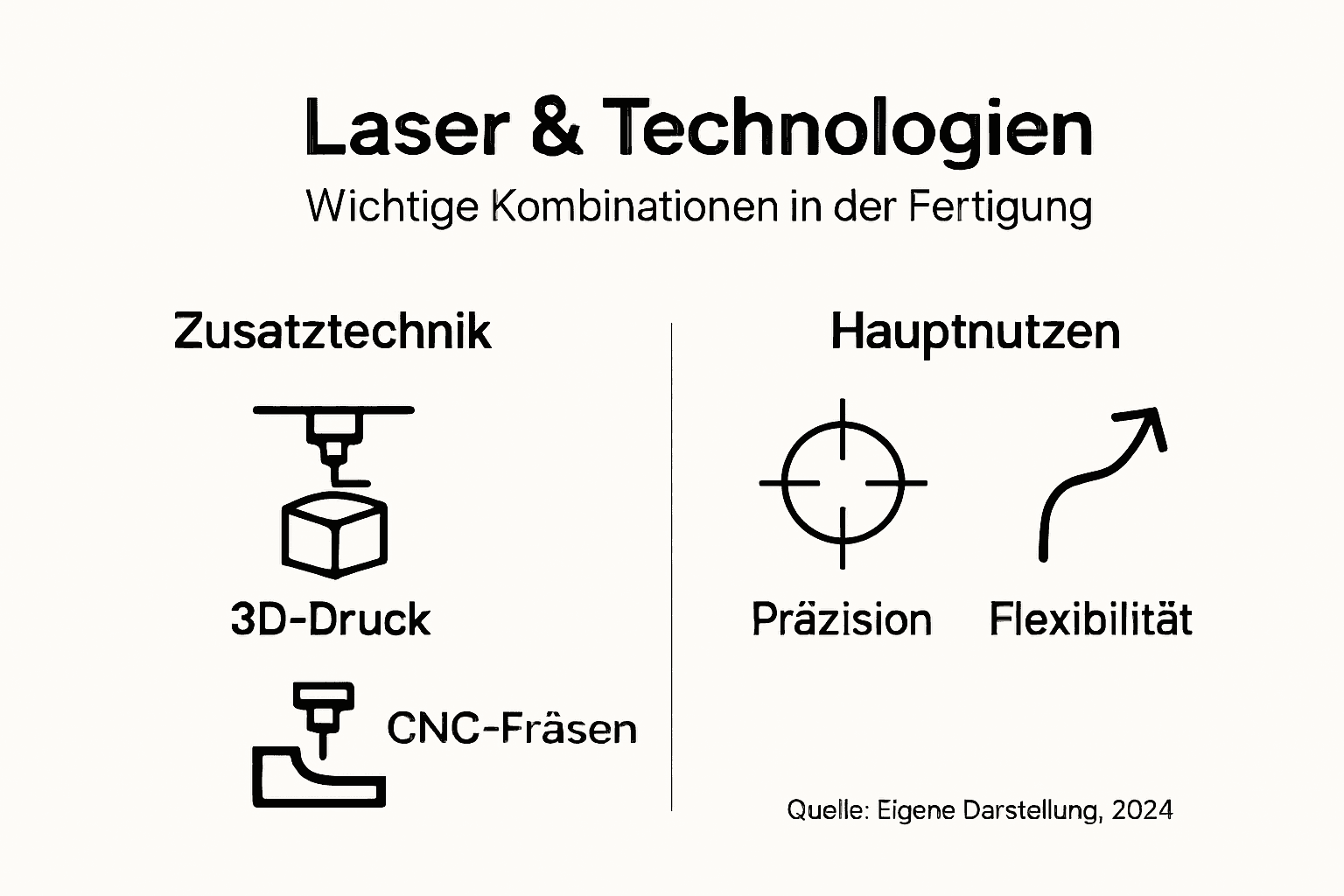 Übersicht moderner Lasertechnologien: Eine Infografik zu innovativen Ergänzungen