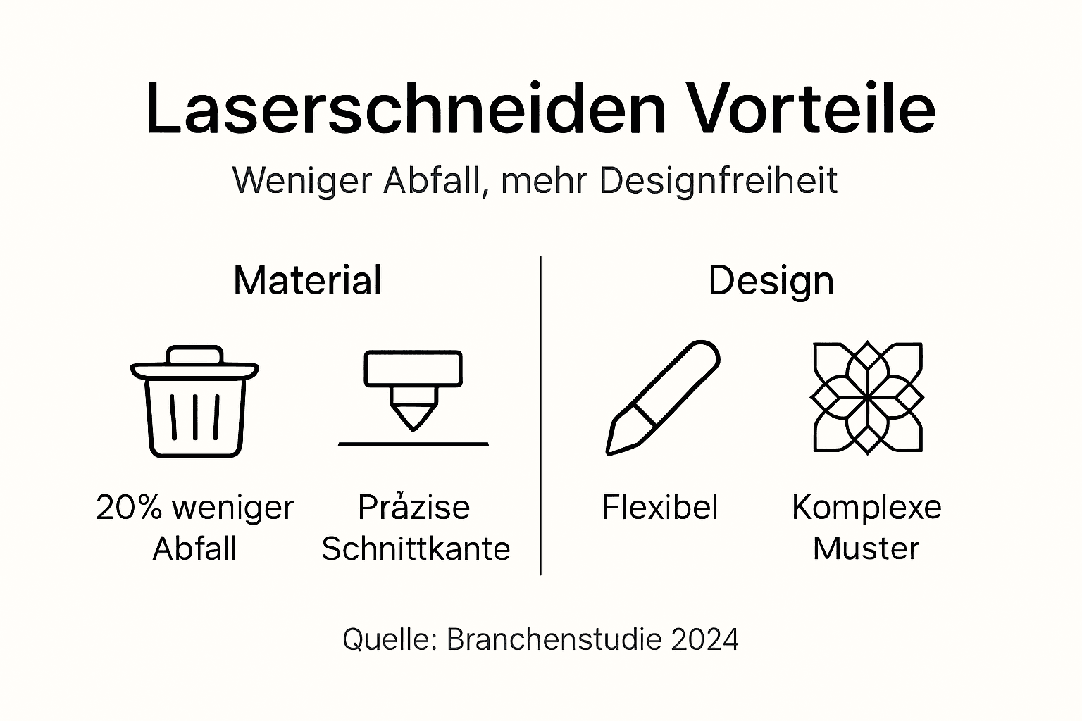 Infografik: Die Vorteile des Laserschneidens in der Modebranche auf einen Blick