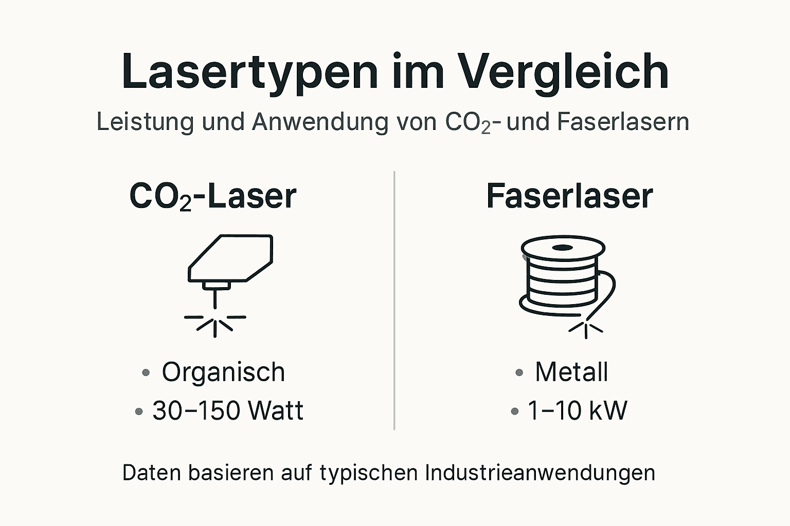 Infografik brandaktuell: CO2-Laser vs. Faserlaser im direkten Vergleich