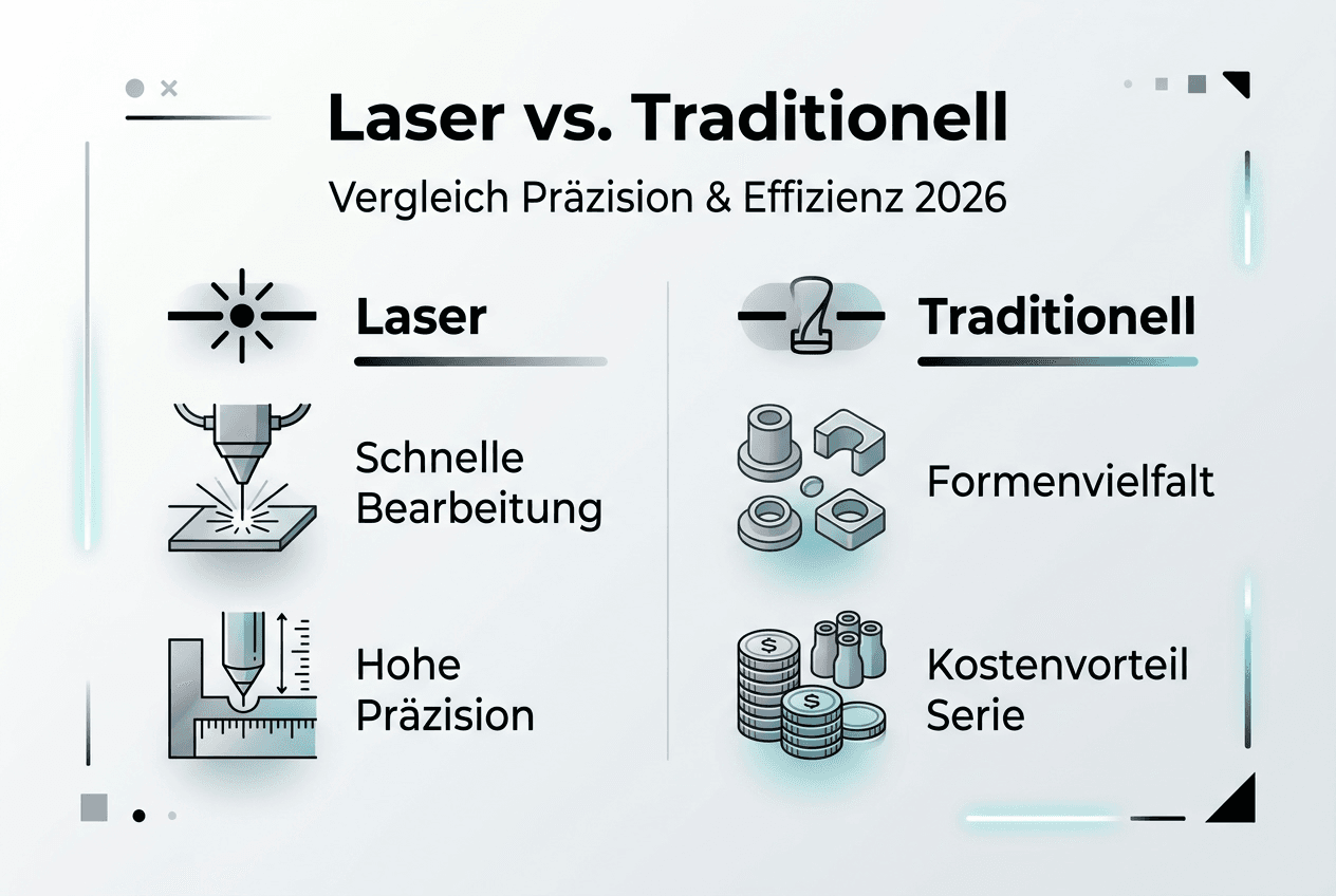 Infografik: Laser-Technologie im Vergleich zu klassischen Verfahren