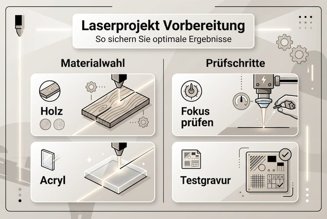 Infografik: Wichtige Schritte zur Vorbereitung Ihres Laserprojekts – Die Checkliste für einen gelungenen Start