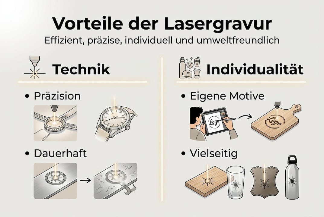 Übersicht: Die wichtigsten Vorteile der Lasergravur auf einen Blick