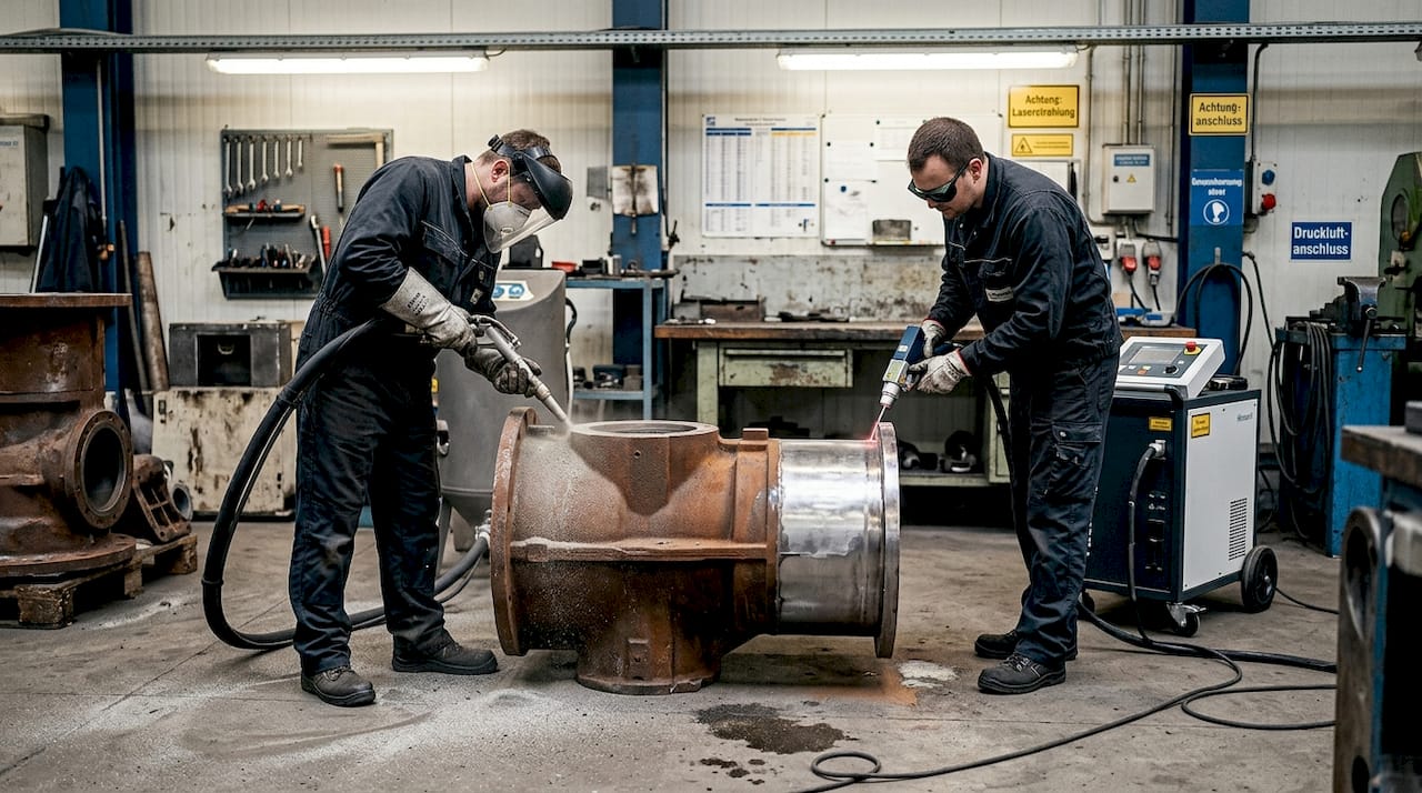 Laserreinigung vs. Sandstrahlen: Welche Methode eignet sich besser für die industrielle Reinigung?
