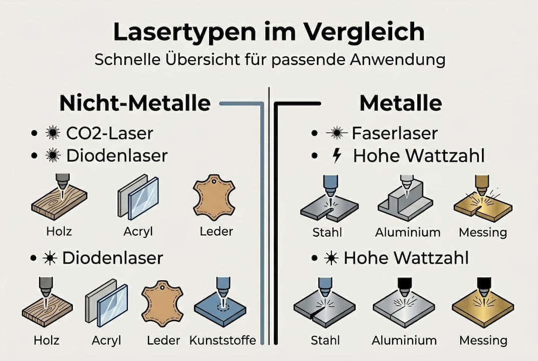 Übersicht: Verschiedene Lasertypen und ihre Einsatzgebiete