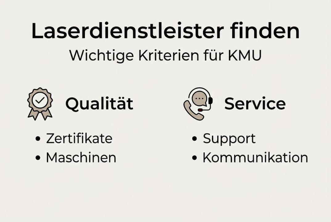 Infografik: Worauf KMU bei der Auswahl eines Laserdienstleisters achten sollten