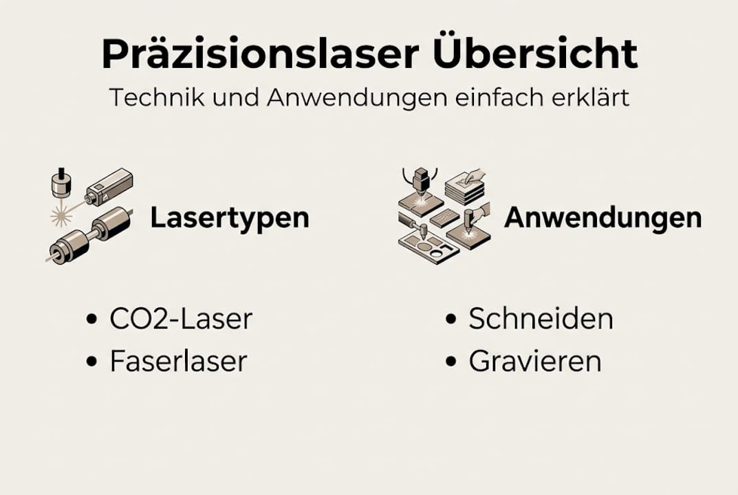 Infografik: Verschiedene Präzisionslaser und ihre Einsatzgebiete