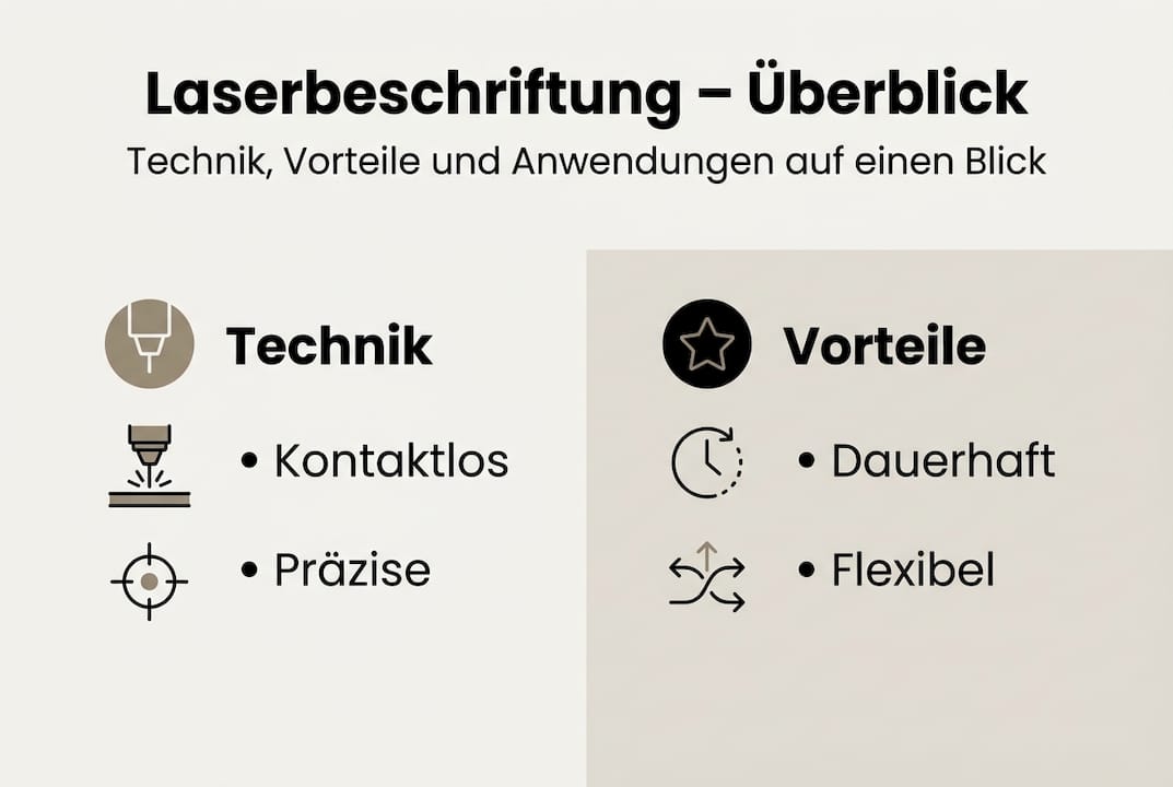 Infografik: Die wichtigsten Vorteile und Technologien der Laserbeschriftung auf einen Blick