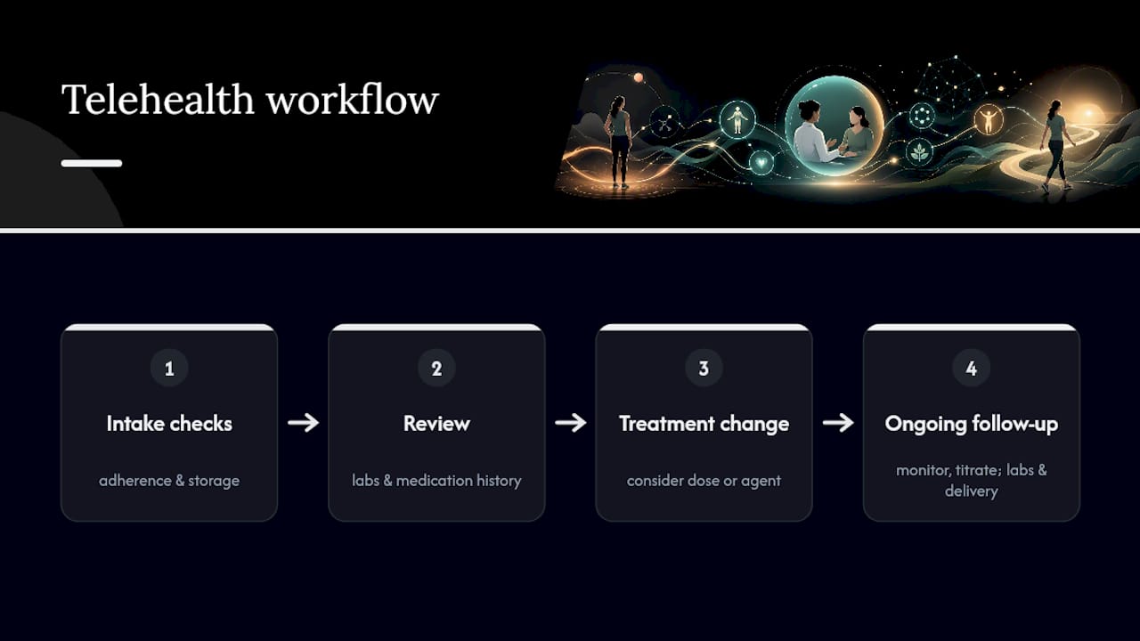 How Supervised Telehealth Care Handles a Plateau — overview diagram