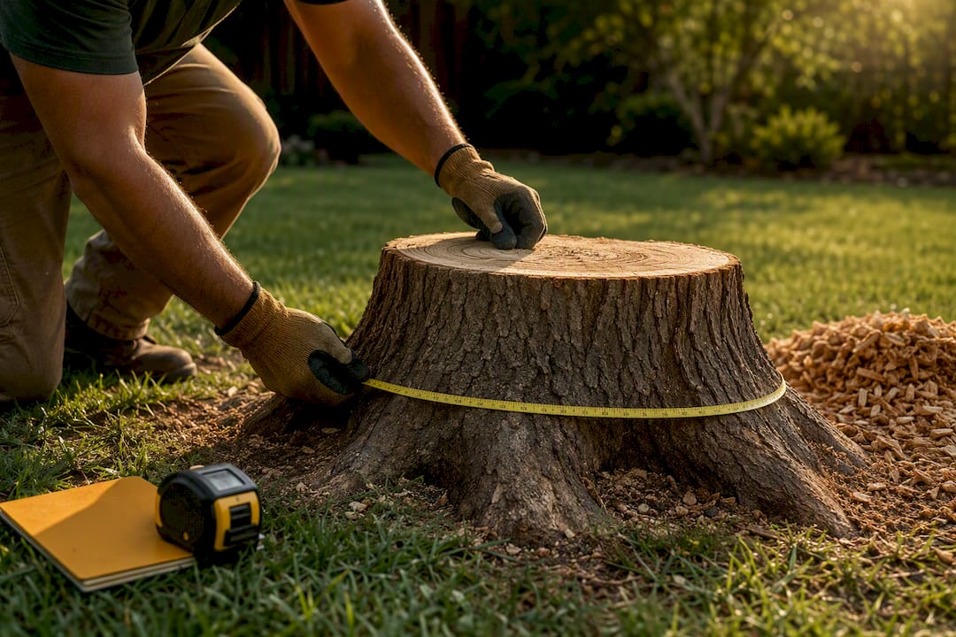 Measuring a stump at its root flare
