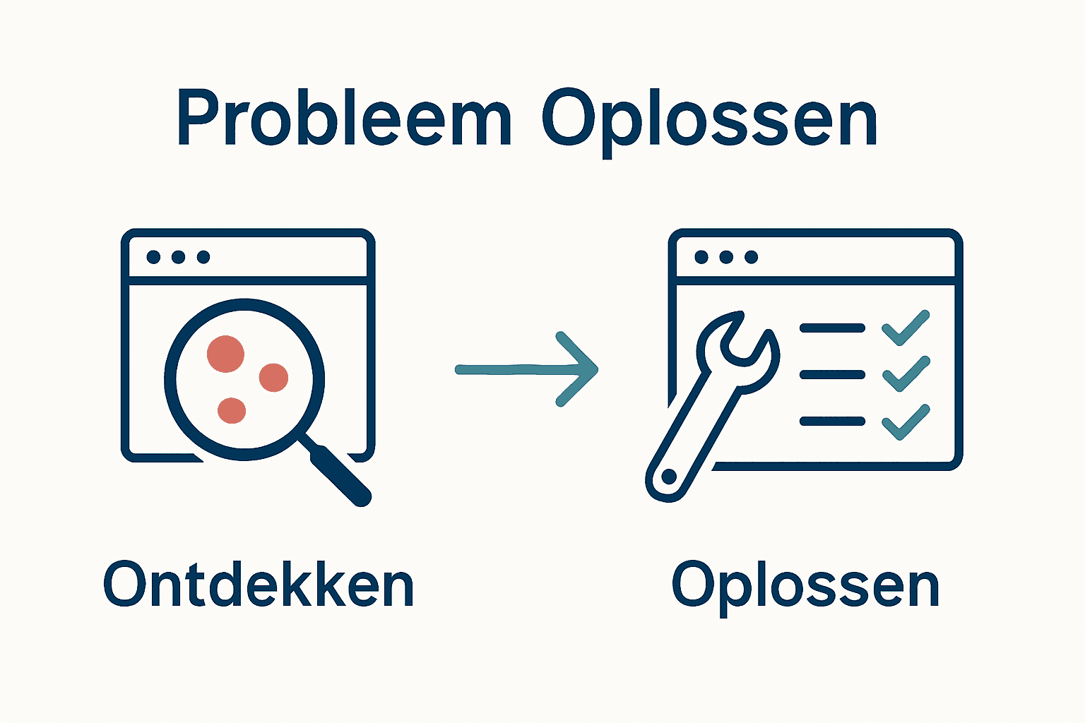 Infographic with two steps: identifying and fixing website accessibility issues