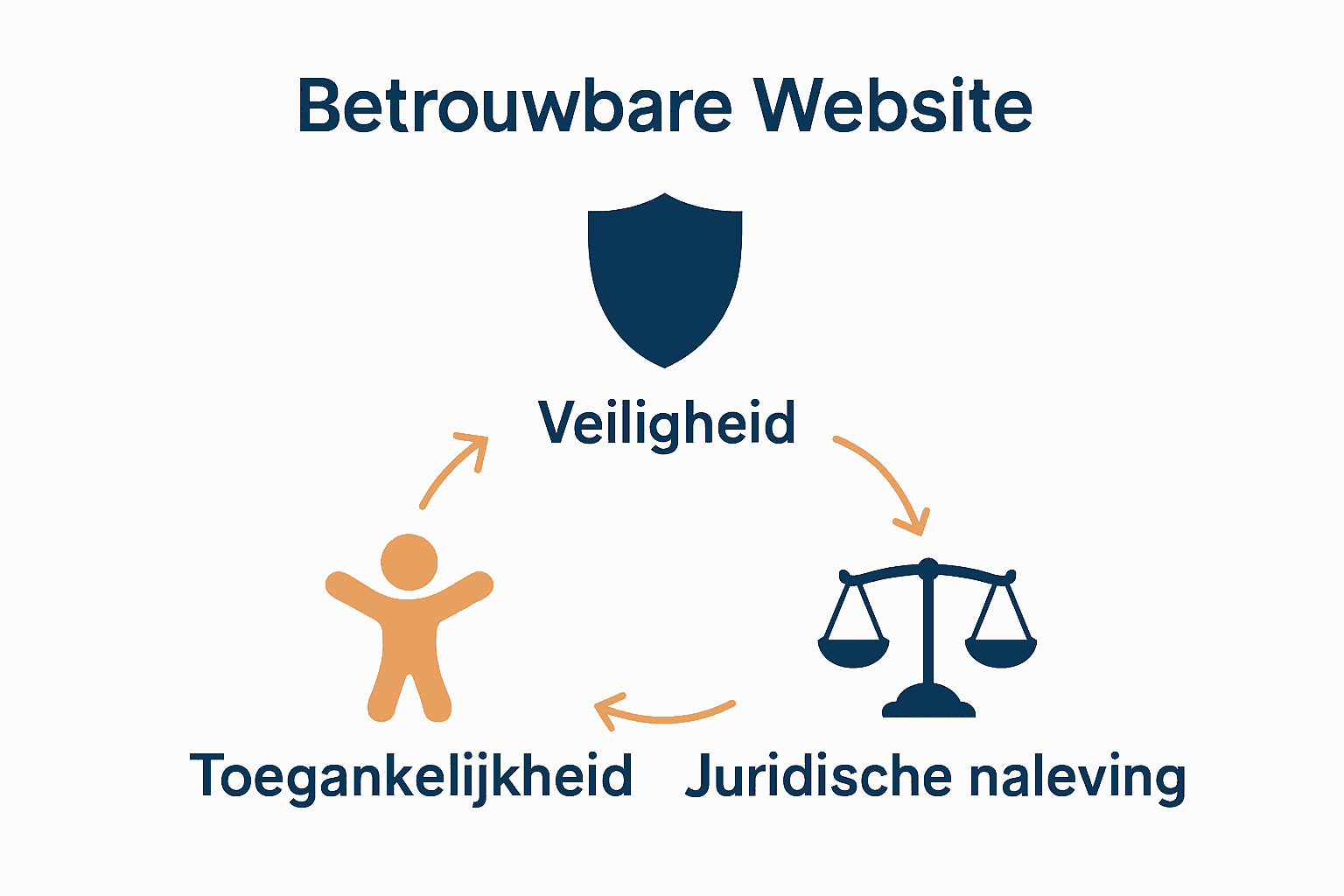 Infographic met drie pijlers: veiligheid, toegankelijkheid en naleving