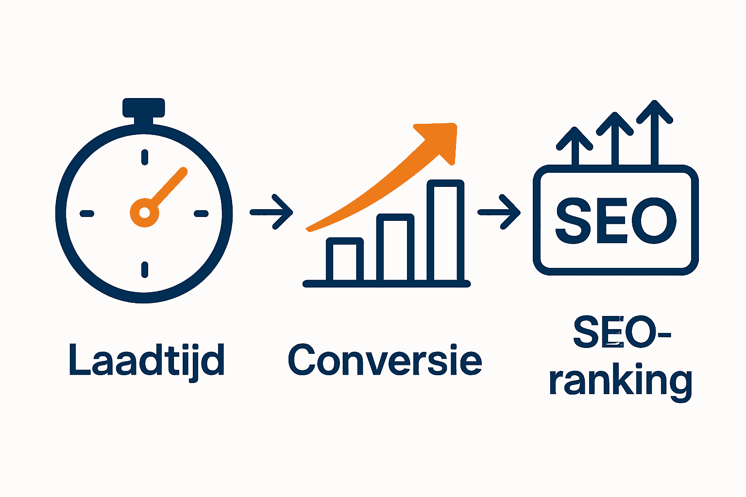 Infographic over relatie tussen website snelheid, conversie en SEO