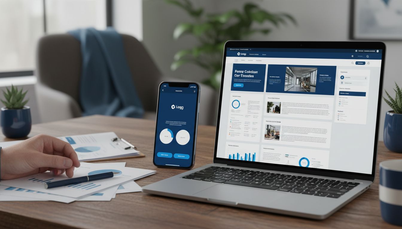 Mobiele en desktopweergaven van bedrijfspagina
