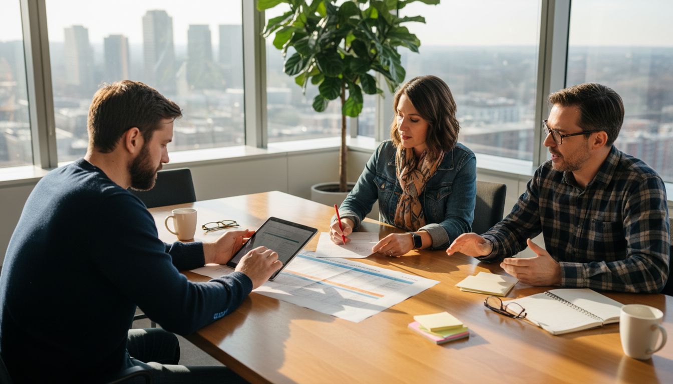 Team meeting about software planning