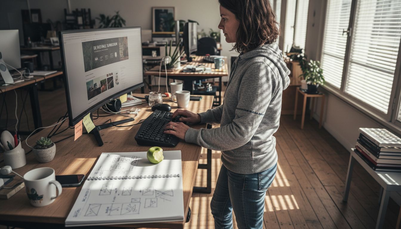 Een designer werkt aan een gebruiksvriendelijke én toegankelijke website.