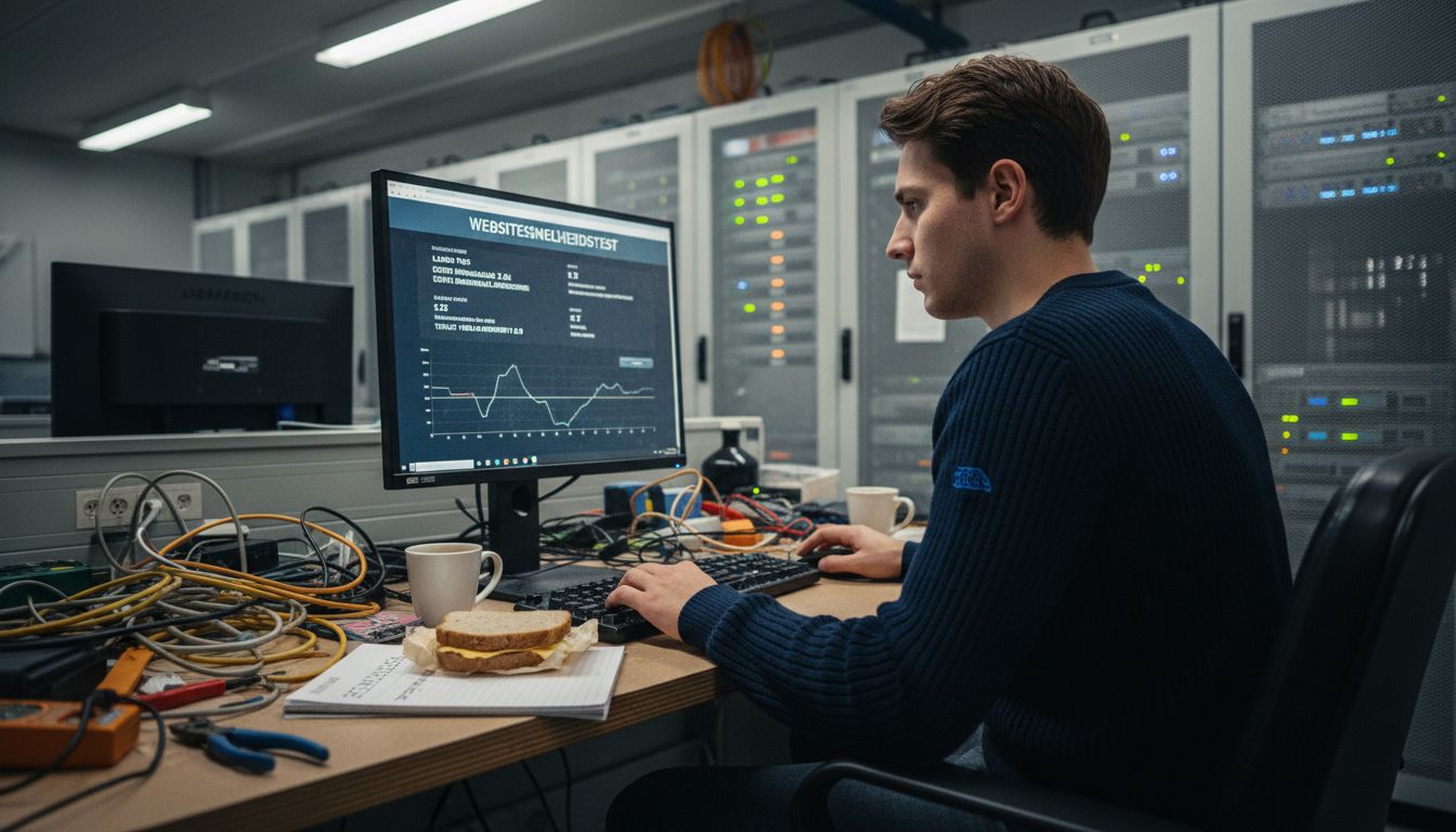 IT-specialist controleert de prestaties van een website