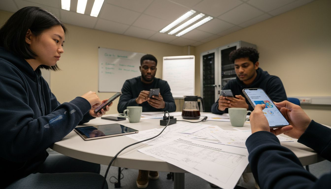 Samen met het team nieuwe functies van de mobiele app testen