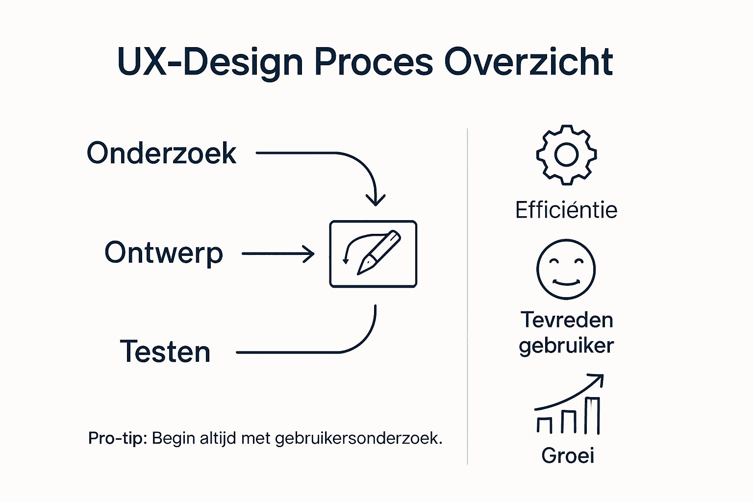Deze infographic brengt de UX-processen én hun voordelen helder in beeld.