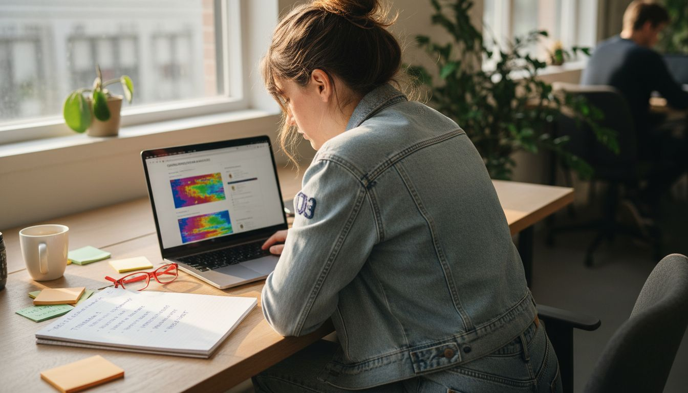 Een UX-onderzoeker analyseert de uitkomsten van gebruikerstests.