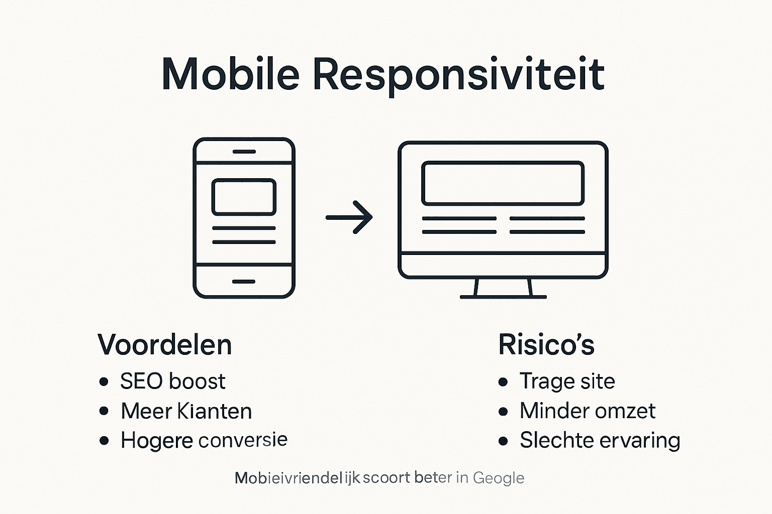 Infographic over de kansen en aandachtspunten van mobiele responsiviteit