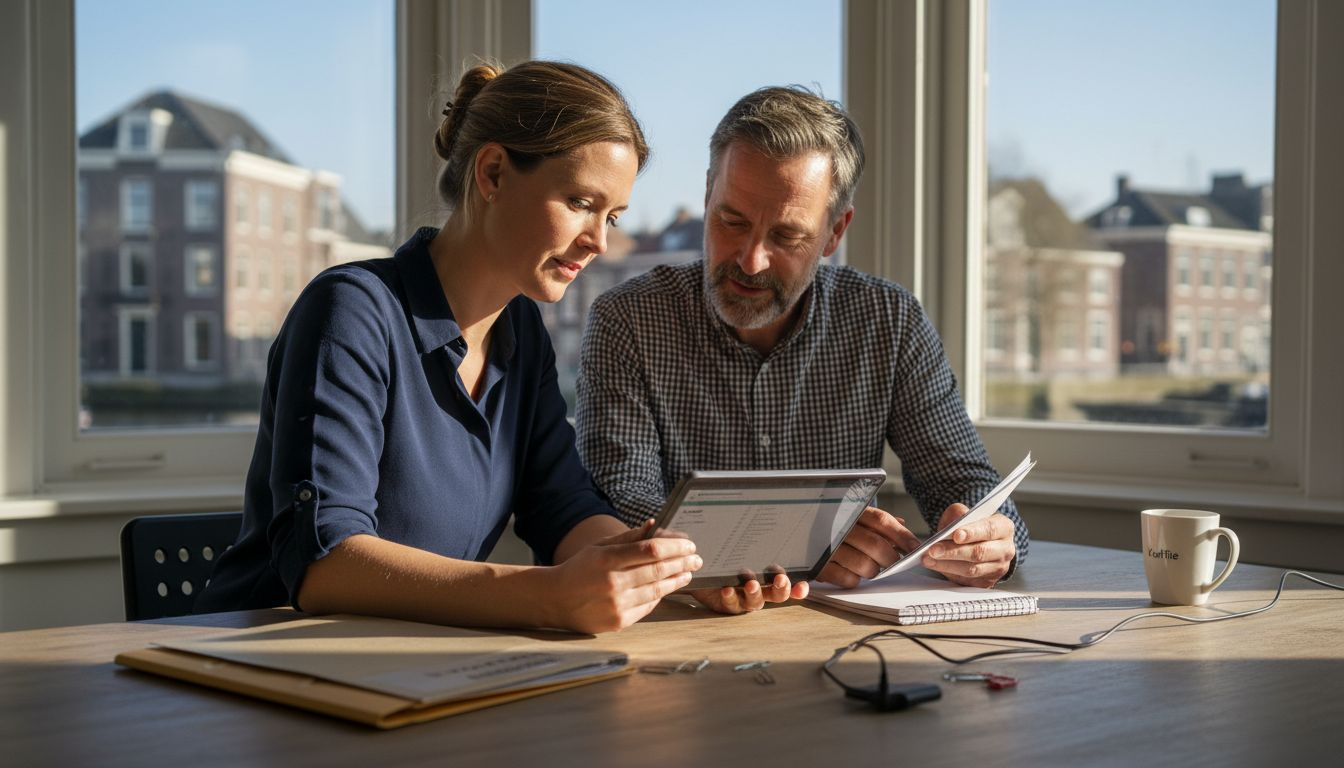 Ondernemers uit het MKB die samen gebruikmaken van een op maat gemaakte app.