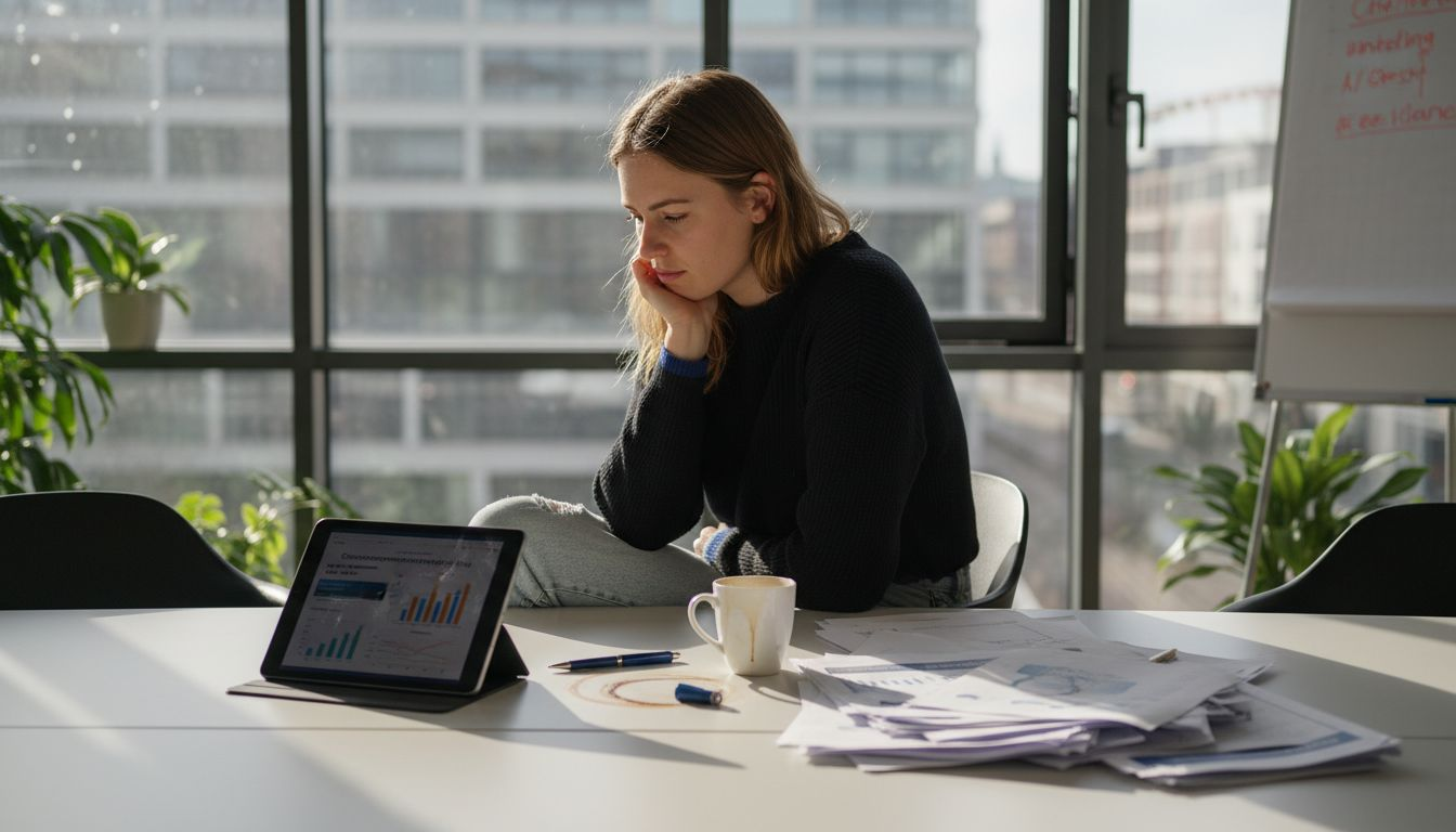 Vrouw bekijkt de uitkomsten van een A/B-test op haar tablet