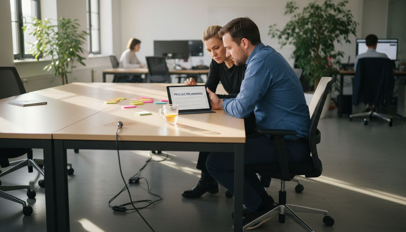 Collega’s die samen aan een document in de cloud werken