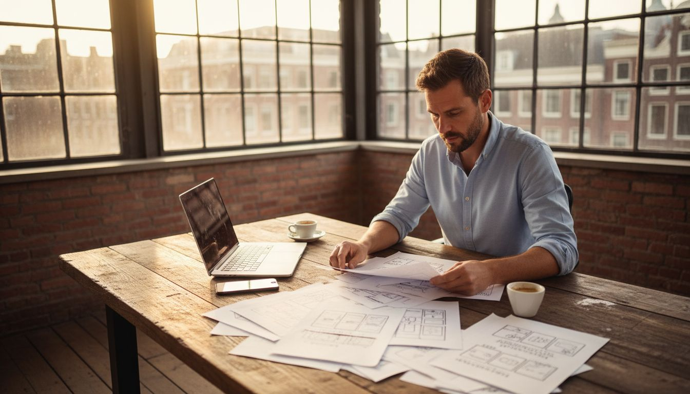 Ondernemer overlegt met collega’s over keuze voor nieuwe app op kantoor