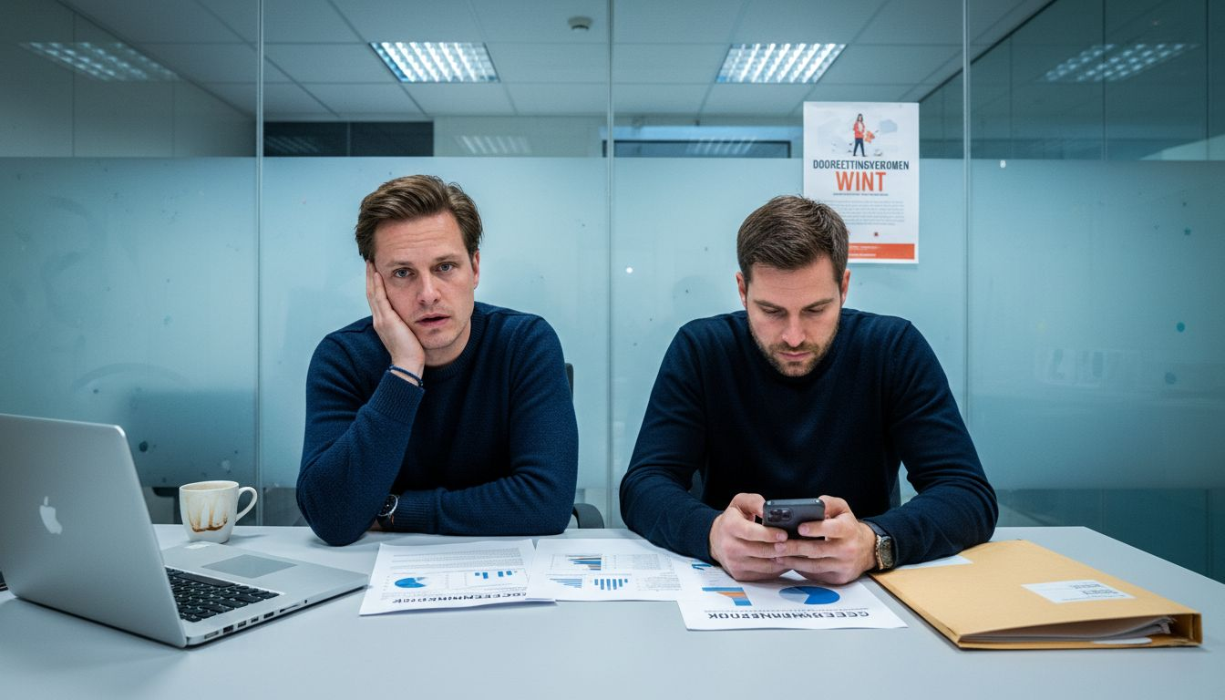 In de vergaderzaal bespreken collega's samen het datalek.