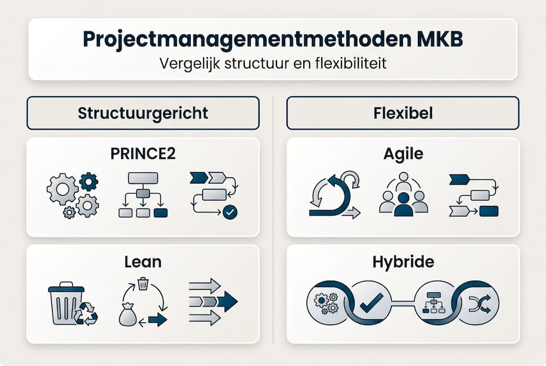 Infographic: een overzicht van projectmanagementmethoden voor het mkb