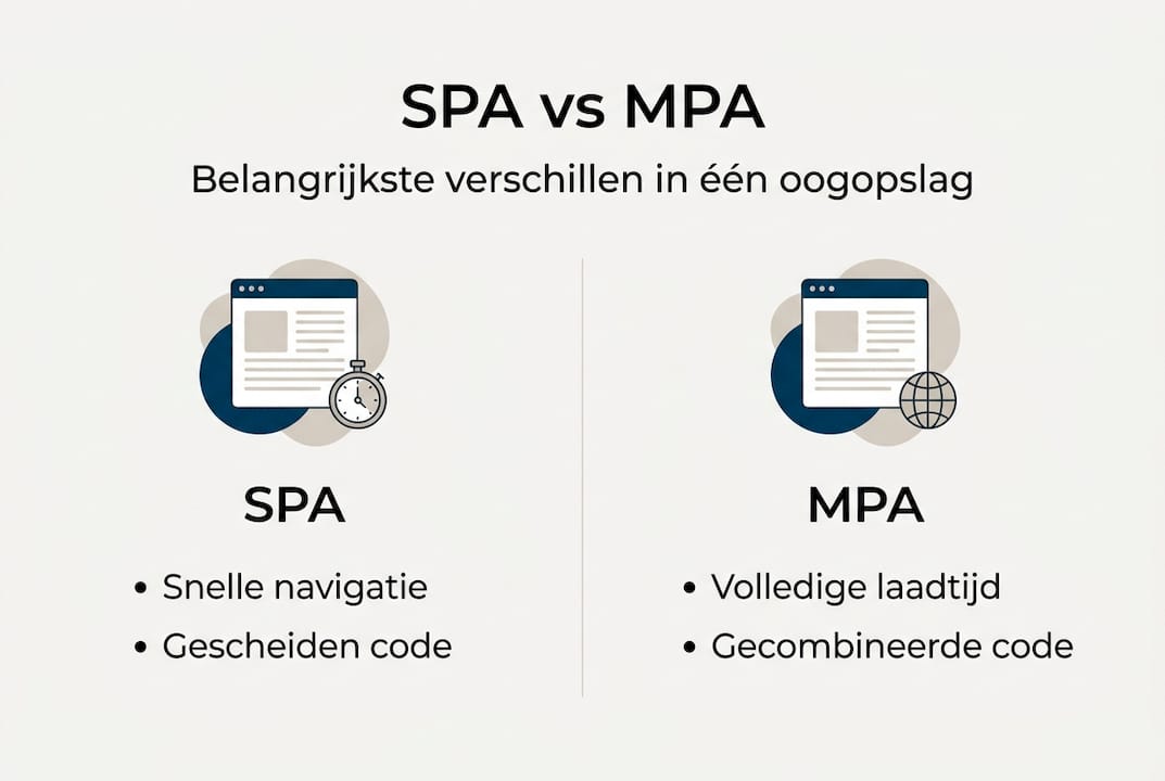 Overzicht: de belangrijkste verschillen tussen SPA en MPA
