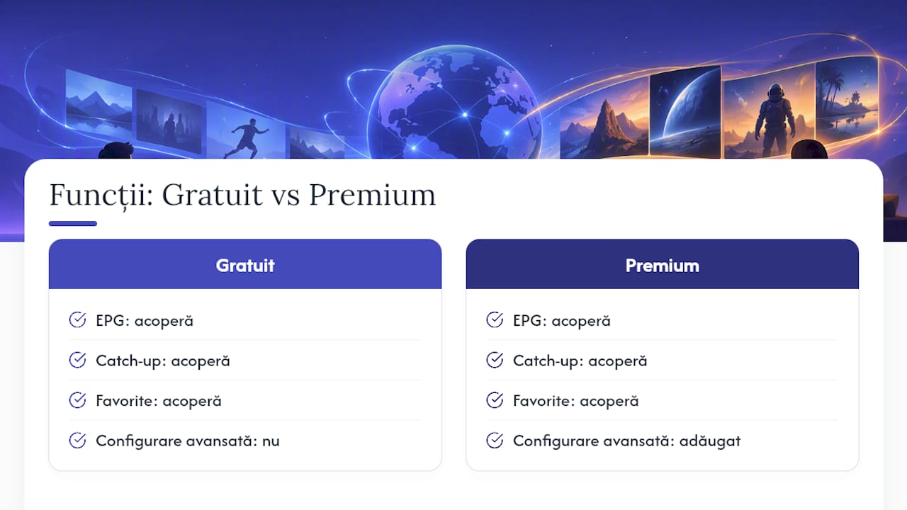Comparație între versiunile gratuite și cele Premium