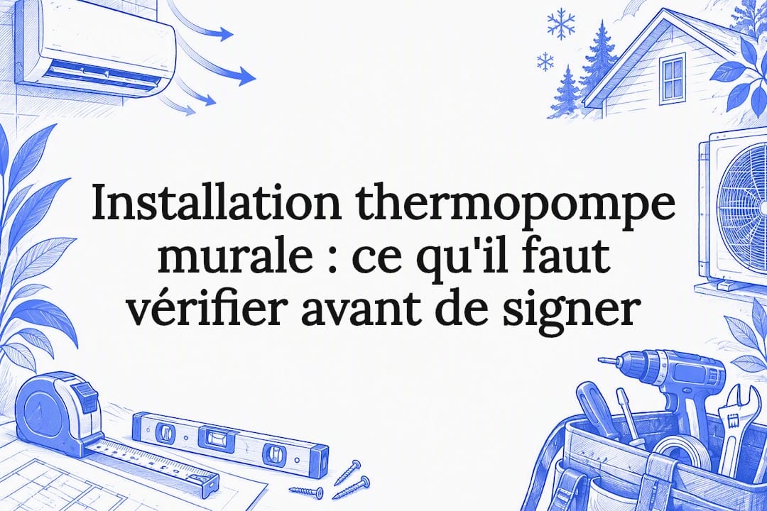 Carte titre illustrée sur la pose d'une thermopompe